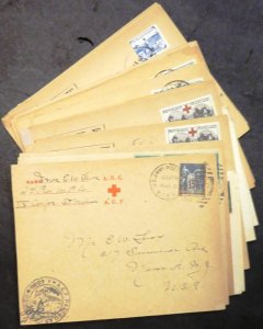 EDW1949SELL : FRANCE Great WW1 collection of 21 all AEF covers from France to US