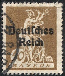 BAVARIA Germany  1920 Sc 261  40pf  Used VF -  Electricity