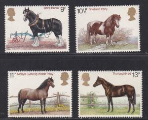 Great Britain # 839-842, British Horses, NH, 1/2 Cat.