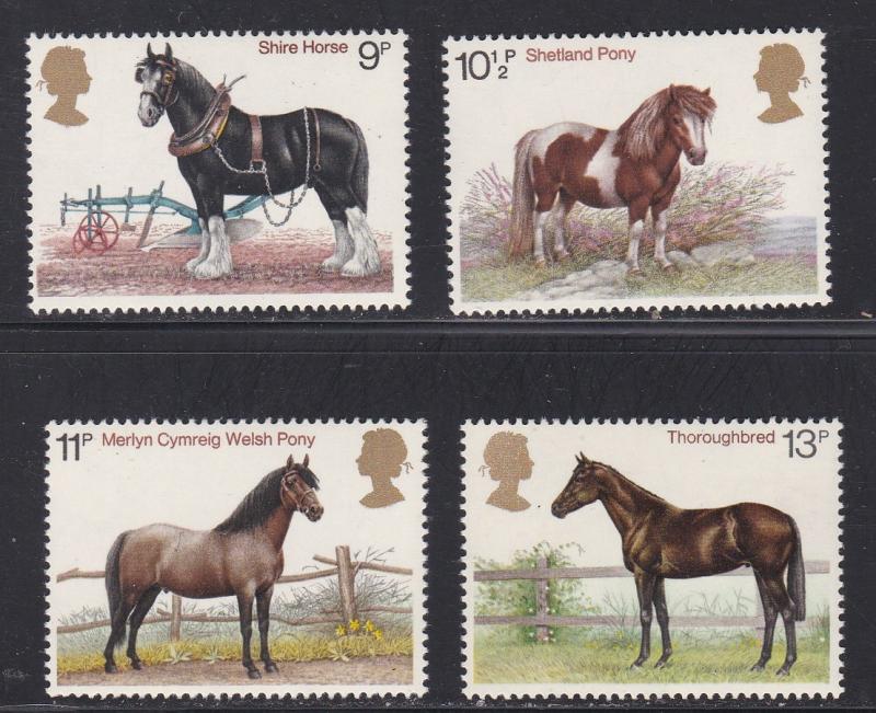 Great Britain # 839-842, British Horses, NH, 1/2 Cat.