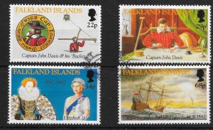 FALKLAND ISLANDS SG661/4 1992 FIRST SIGHTING ANNIVERSARY SET FINE USED (r)