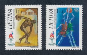 Lithuania 1996 Scott 549-550 MNH - Summer Olympic Games, Atlanta