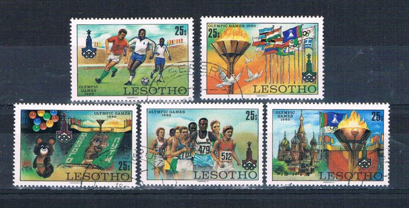 Lesotho 291-95 Used set Olympics 1980 (L0697)+