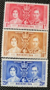 Bermuda, 1937, Coronation set of 3, #115-17, MNH, SCV$1.75