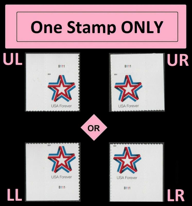 US 5361 Star Ribbon forever plate single MNH 2019 