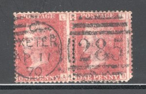 Great Britain, Scott 33, Plate #107  Pair, F/VF, Used, CV $24.75 ..... 2481078