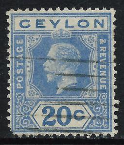 Ceylon, Sc #237a, 20c Used