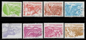 Nicaragua #1298-1305 ~ Cplt Set of 8 ~ Agrarian Reform ~ U cto, LHM (1983)