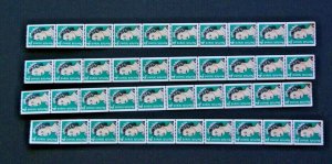 Norfolk Island Decimal Stamps 1966 4c Green Queen Elizabeth Coil Stamps X 40 MUH 