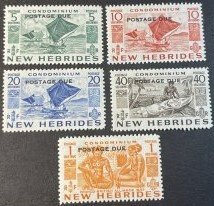 NEW HEBRIDES(BRITISH) # J11-J15-MINT NEVER/HINGED-COMPLETE SET-POSTAGE DUE-1953
