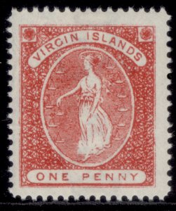 BRITISH VIRGIN ISLANDS QV SG33, 1d rose-red, NH MINT.