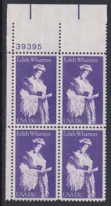1832 Edith Wharton Plate Block MNH