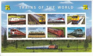 Dominica 1999 MNH Scott #2129 Sheet of 8 $1 Trains