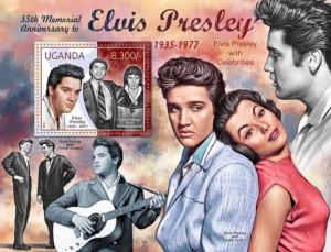 Elvis Presley Rock and Roll Music Cinema Hollywood Movies Uganda MNH stamp set