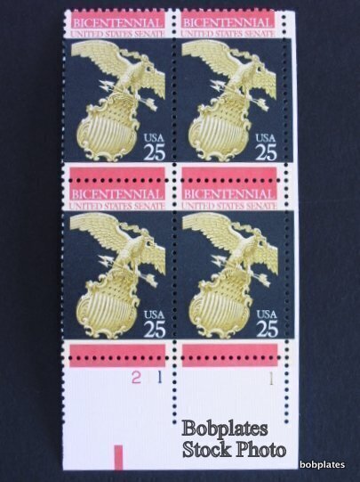 BOBPLATES #2413 Senate Plate Block F-VF MNH SCV=$3.25 ~ See Details for #s/Pos