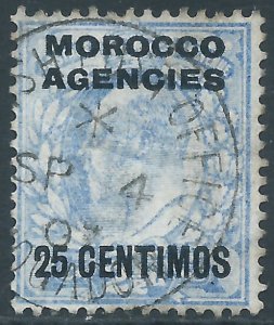 British Offices in Morocco, Sc #38, 25c on 2-1/2d, Used