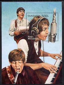 Tanzania 1995 Paul McCartney perf miniature sheet contain...