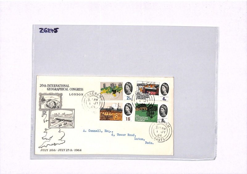 GB *20th GEOGRAPHICAL CONGRESS* FDC 1964 Hants Fareham First Day Cover ZE245
