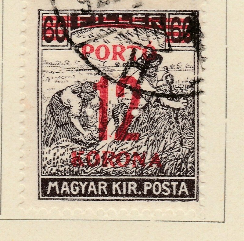 A6P8F27 Ungarn Hongrie Hungría Hungary Postage Due Stamp 1921-25 12k on 60f used