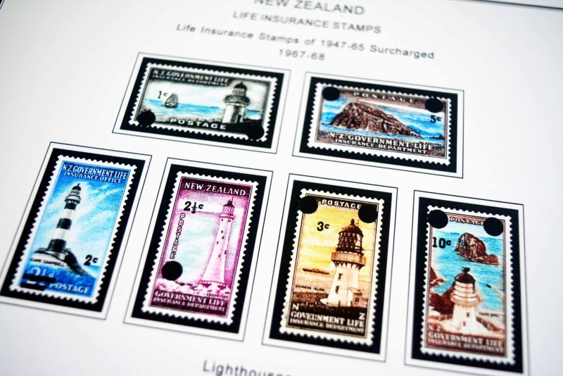 COLOR PRINTED NEW ZEALAND 1967-1989 STAMP ALBUM PAGES (93 illustrated pages)