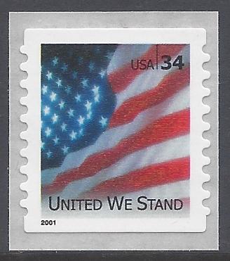 #3550a 34c United We Stand Coil Single 2001 Mint NH