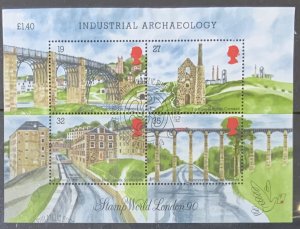 GREAT BRITAIN 1989 INDUSTRIAL ARCHAEOLOGY MINISHEET  SGMS1444 USED