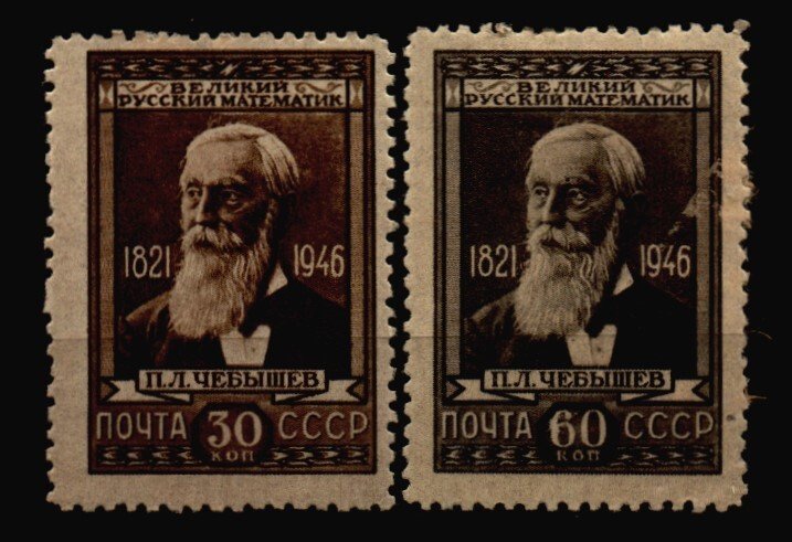 Russia Unused Hinged Scott 1050 - 1051 w/toning and 60k value has paper on th...