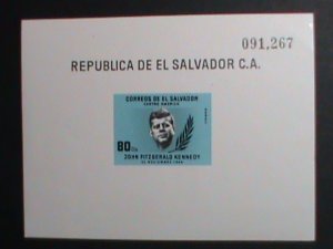 EL SALVADOR STAMP-1964 ANNIVERSARY OF JOHN F. KENNEDY IMPERF: MNH S/S -VF