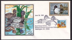 1989 Federal Duck Stamp Sc RW56 $12.50 FDC RSK hand-colored Weddle 39/43 (M6
