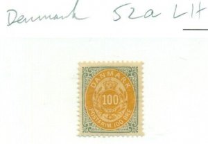 DENMARK #52a, Mint Lightly Hinged, Scott $90.00