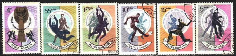 Romania. 1966. 2493-98. FIFA World Cup in England. USED.