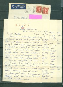 CANADA 1940 WAR TIME MILITARY AIR MAIL COVER+LETTER ..SASKATCHEWAN to QUEBEC