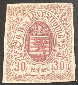 Luxembourg #10 Unused 30c rose lilac Coat of Arms 1859