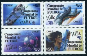 Chile 874-877a,MNH.Michel 1341-1344. ITALY-1990 World Cup Soccer Championships.