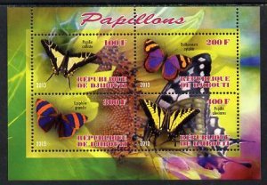 DJIBUTI - 2013 - Butterflies #5 - Perf 4v Sheet -Mint Never Hinged