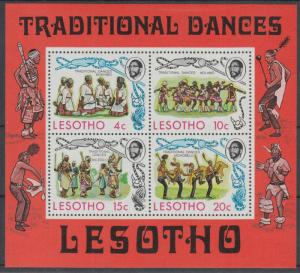 XG-E267 LESOTHO - Dances, 1975 Traditional, Folklore, Costumes MNH Sheet