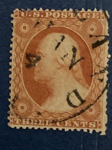 US Stamps-SC# 26A -  Used  -  Town Cancel - SCV $150.00