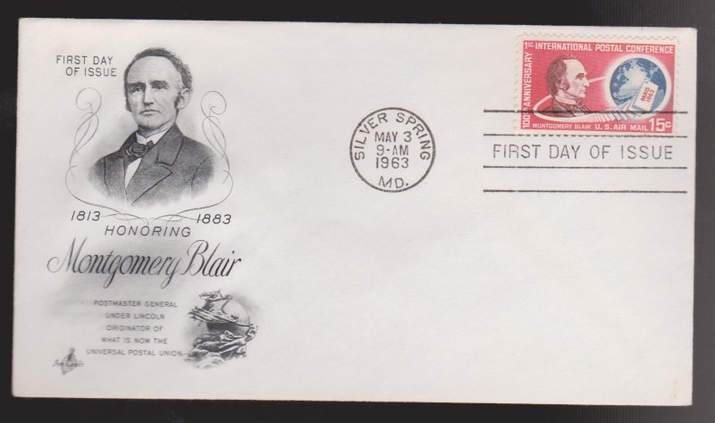 UNITED STATES Scott # C66 FDC - Montgomery Blair - Art Craft Cachet