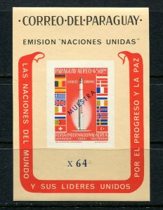 Paraguay  Souvenir Sheet 1964 MNH UN Specimen MUESTRA  8164