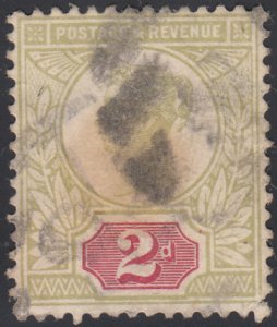 Great Britain 1887-92 used Sc 113 2p Victoria weak corner