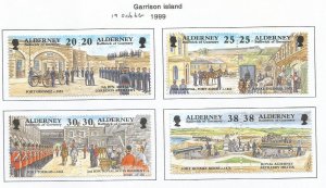 ALDERNEY - 1999 - Garrison Island - Perf 8v Set - Mint Lightly Hinged