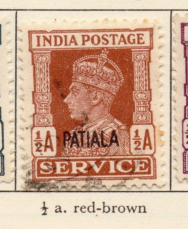 Indian States Patiala 1940-45 Early Issue Fine Used 1/2a. Optd 207304