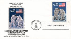 #2419 First Moon Landing Plate Key FDC