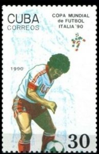 CUBA Sc# 3195  WORLD CUP OF SOCCER football ITALY 30c  1990 MNH
