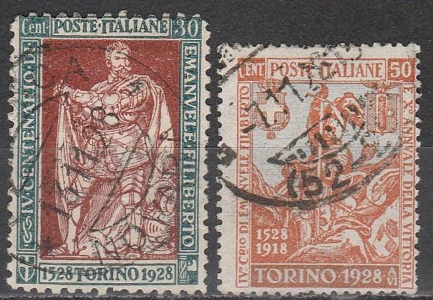 Italy #203-4 F-VF Used CV $33.25  (S1801)