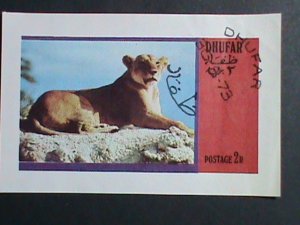 ​DHUFAR STAMP:1973-KING OF THE ANIMAL-LION CTO S/S SHEET VERY FINE