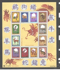 REP. PORTUGESA MACAU 1995, CHINESE NEW YEAR MS #804  MNH