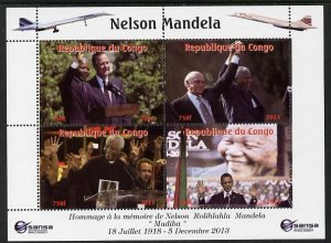CONGO B. - 2013 - Nelson Mandela #5 - Perf 4v Sheet - Mint Never Hinged