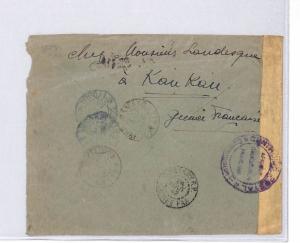 BM55 1942 FRANCE COLS WW2 GUINEA *Kankan* Registered Censor Airmail Cover PTS