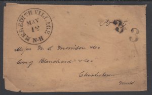 US, 1852 MEREDITH VILLAGE, NEW HAMPSHIRE Stampless Cover